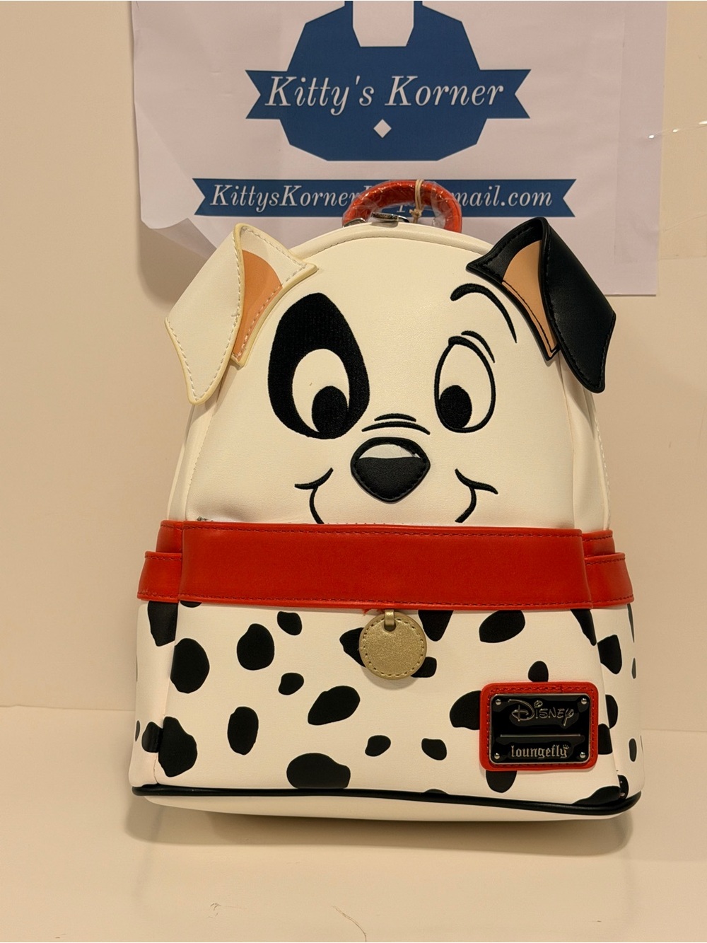NWT Loungefly Disney 101 Dalmatians Mini Backpack - White Black Red